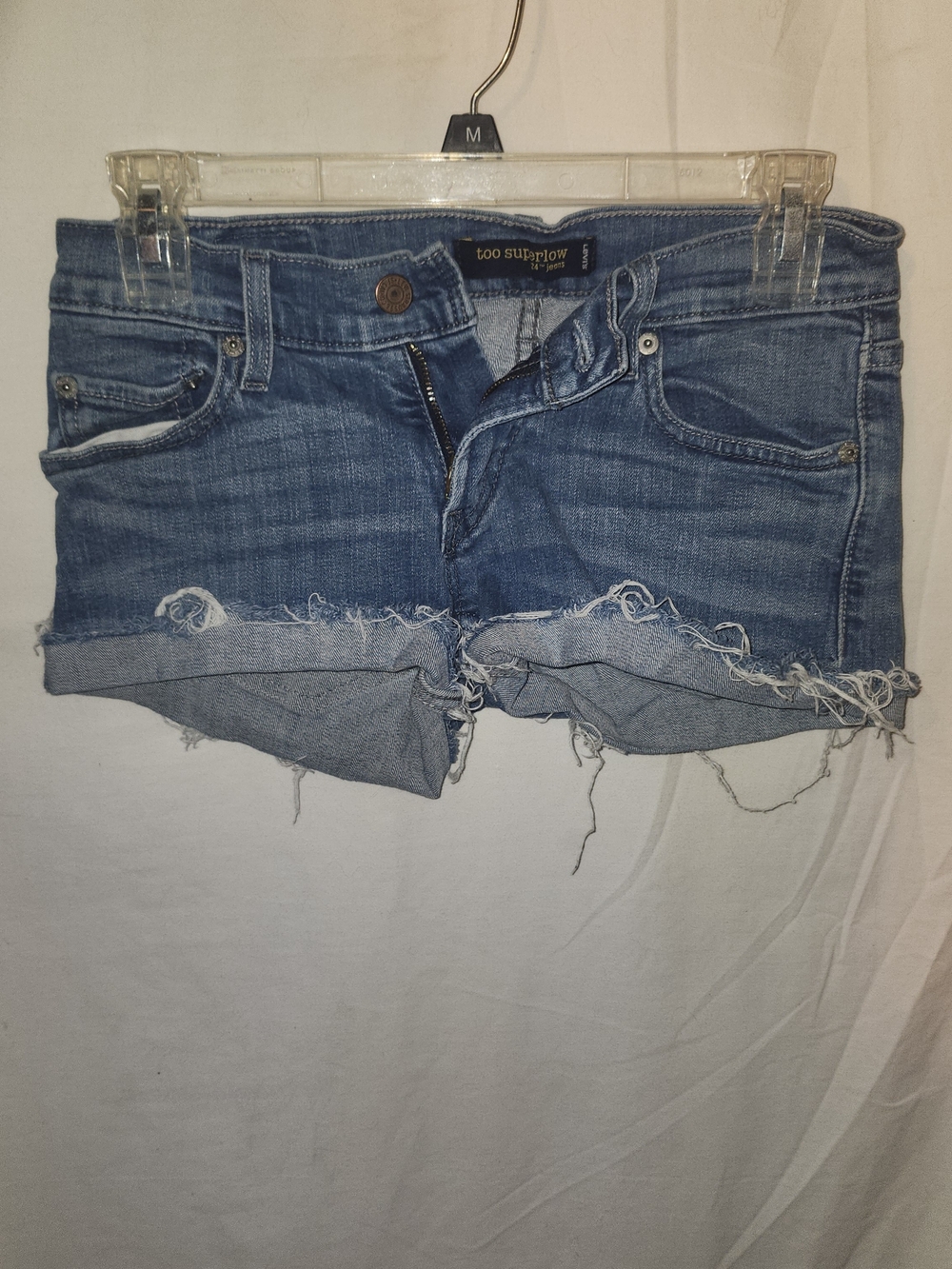 Levi's Junior's Distressed Blue Denim Cutoff Shorts